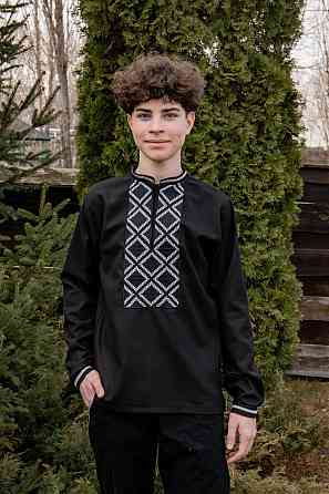 Вишиванка для хлопчиків, лляна, чорна, топ 116 Київ