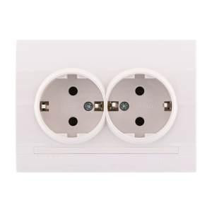 DERIY білий Розетка внутрішня 2-а із заземленням Лезард Житомир - фото 1