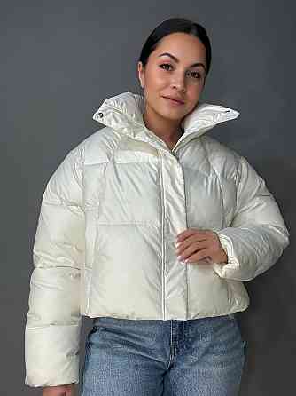 Куртка жіноча Lady Yep 30083 пуффер коротка глянцева молочна, молочний, L Київ
