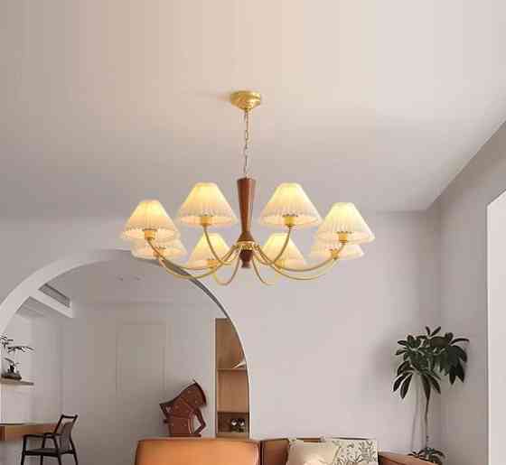 Светодиодная люстра Пем 5031 (Золотая) на 8 плафонов Киев