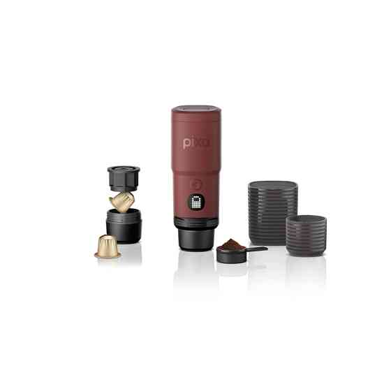 Портативна електрична еспресо-кавоварка Wacaco Pixapresso для меленої кави та капсул, червона Киев