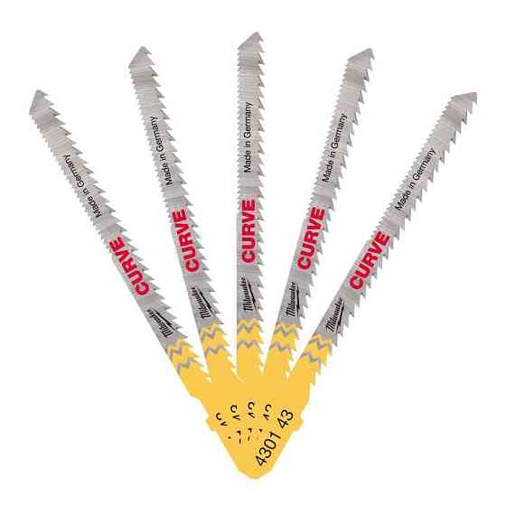 Полотна для лобзіка Curve MILWAUKEE, 75мм/ крок зуба 2,5мм, (5шт), (фігурний різ, деревина) Одеса