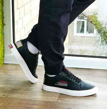 Кросівки NASA Shuttle Чорні Шкіряні Кеди Ванс Чоловічі (розміри: 41,42,43,44) Відео Огляд Дніпро