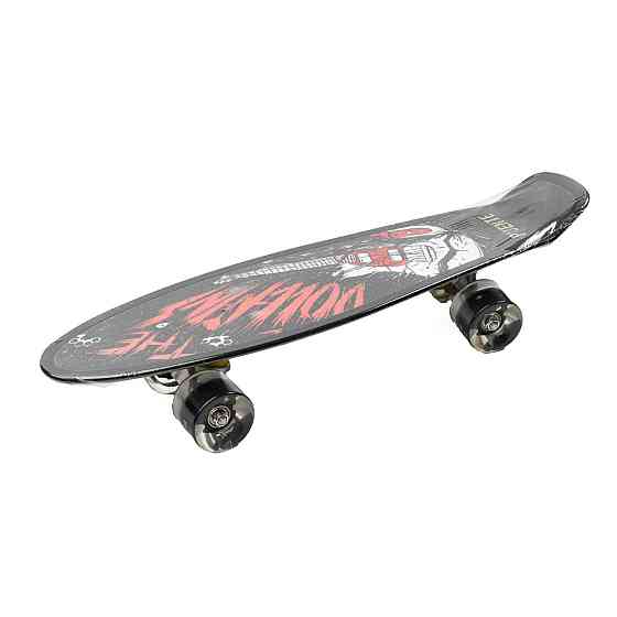 Скейт Пенни борд для детей MS 0298-1_3 Скейтборд со светящимися колесами ABEC 7 алюминиевая подвеска, Черный Каменец-Подольский