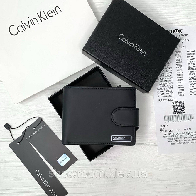 Чоловічий шкіряний гаманець Calvin Klein у подарунковому пакованні (8876-1) Київ - фото 14