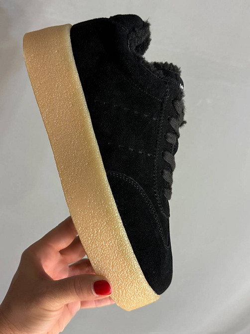 Кеды женские Hengji 633-1 утепленные замшевые на меху черные, 37, 23,5 см Киев - изображение 16