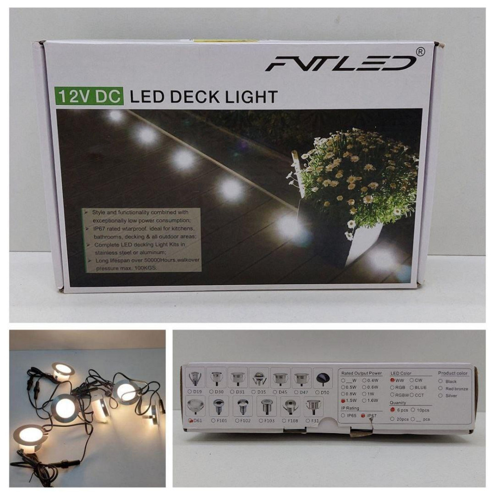 Світильники вуличні в підлогу або сходи FVTLED 12v DC D61 (клас Б) Луцьк - фото 1