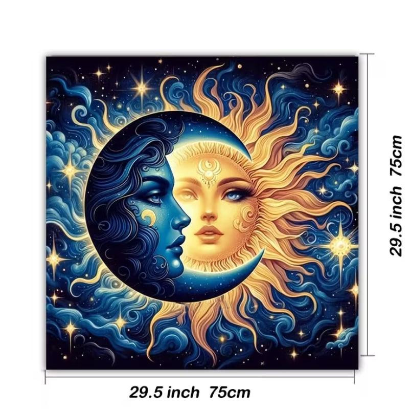 Вівтарна скатертина для карт Таро та Рун. Скатертина для ворожіння 75*75 см. Скатертина із зображенням Місяця та Сонця Київ - фото 2