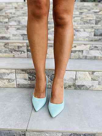 Comer Туфли женские COMER бирюзовые эко-замша высота каблука 8.5 см размеры 38р.39р. ( 2394) Коломыя