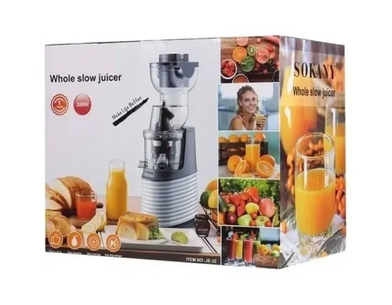 Соковитискач комбінований Sokany JE-32 300 Вт, 6-лопатеві леза, чаша, що не б'ється, захист від крапель Одеса