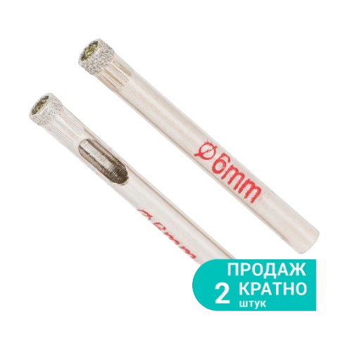 Коронка алмазна по керамиці та склу d6мм SIGMA Житомир