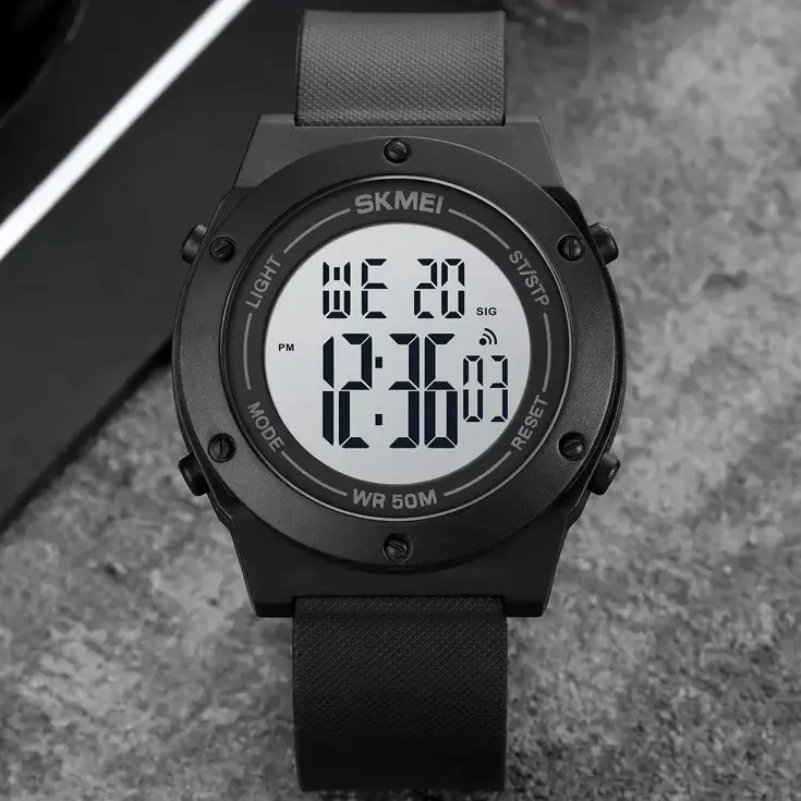 Чоловічий спортивний годинник Skmei 1772 (Чорний з білим) Вінниця - фото 3