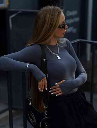 Женский базовый боди с длинным рукавом микродайвинг Графит, 44/46 Одесса