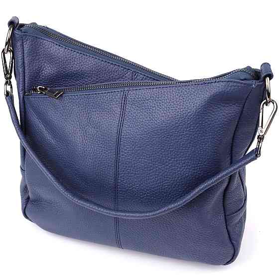 Сумка для женщин на два отделения из натуральной кожи Vintage 23013 Синий Киев