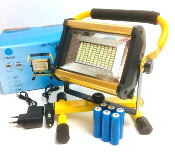 Ліхтар прожектор LED W808 100W (SMD) + USB + 6x18650 (4 режими) Вінниця