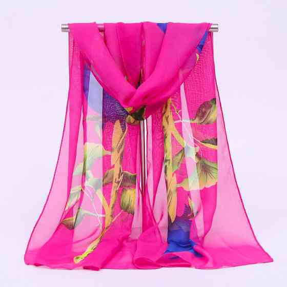 Жіночий шарф з трояндою 150 на 46 см малиновий Київ