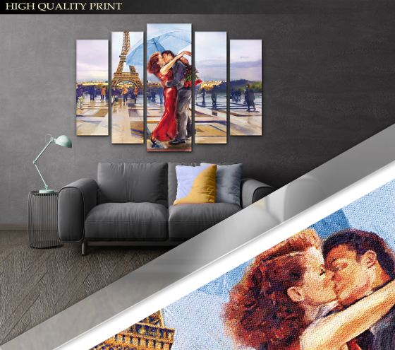 Модульна картина у вітальню / спальню Париж Пара Art-247_5 ( 80х118см ) Київ