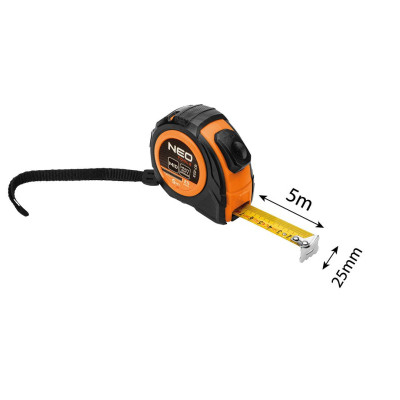 Рулетка Neo Tools 5мx25мм, з фіксатором змотування (67-223) Вінниця - фото 10