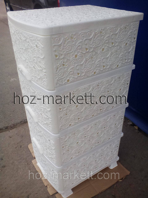 Комод пластиковий білий ажурний із закритими боками Україна Харків - фото 9
