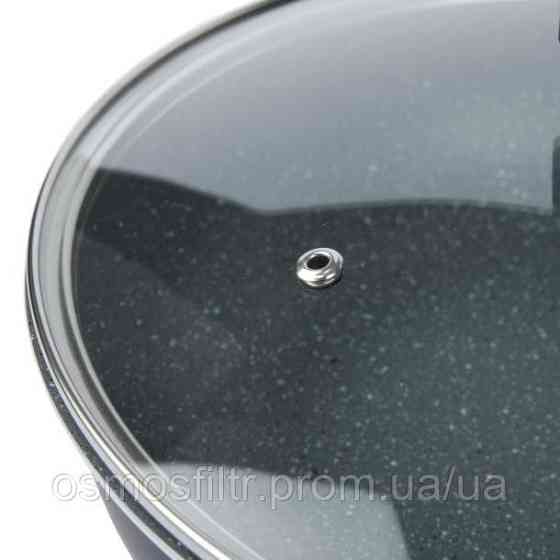 Сковорода Axentia Blackline Ø 28 см с крышкой аллюминий антипригарное покрытие PTFE (135615) Киев