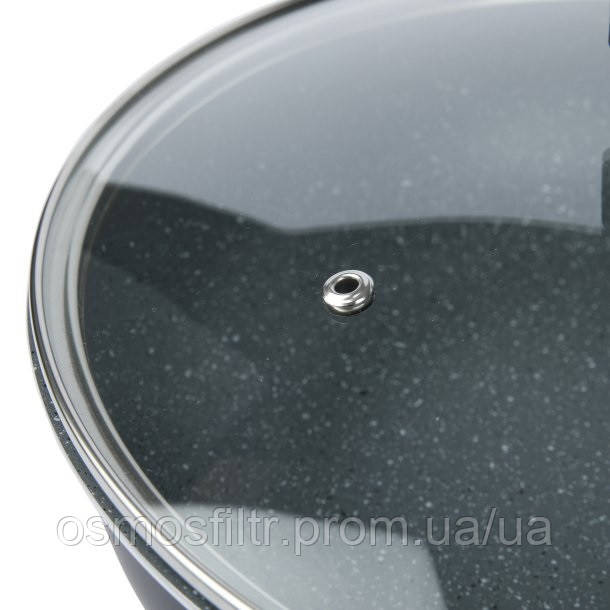 Сковорода Axentia Blackline Ø 28 см с крышкой аллюминий антипригарное покрытие PTFE (135615) Киев - изображение 5