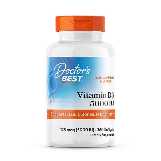 Вітамін D3 (Vitamin D3), Doctor&apos;s Best, 5000 МО 360 капсул Київ