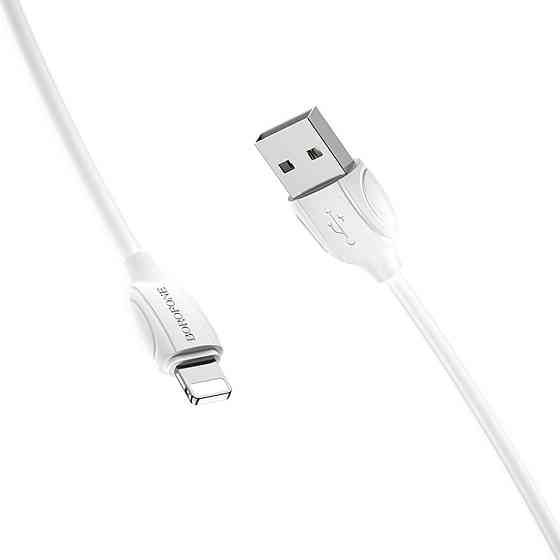 Кабель BOROFONE BX19 USB to iP 2.4A, 1m, PVC, TPE connectors, White Київ