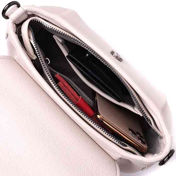 Дивовижна жіноча сумка з натуральної шкіри Vintage 22331 Біла Київ