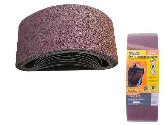 Стрічка абразивна К100 76*533мм (10шт) 08-2410 ТМ MASTER TOOL Київ