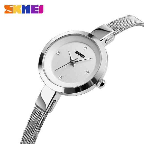 Женские классические часы Skmei 1390 (Серебристые) Винница