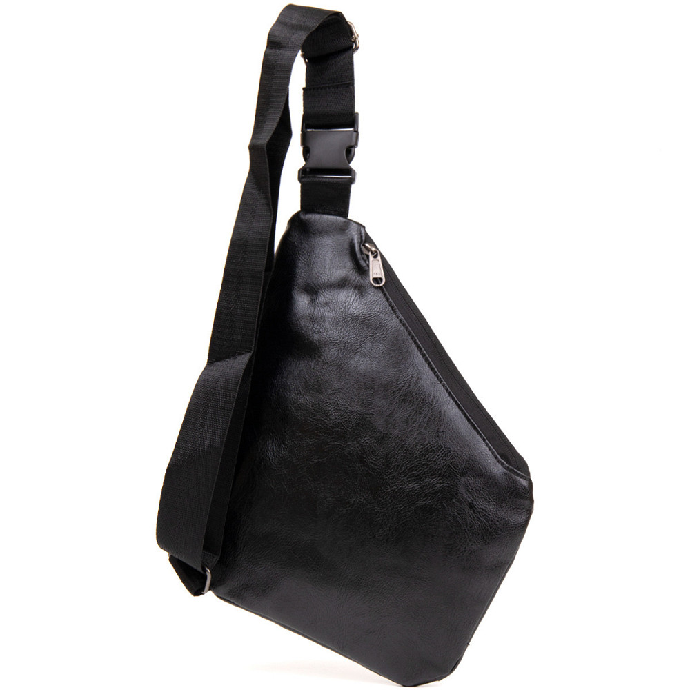 Сумка слинг кожзам Vintage 20565 Черная Киев - изображение 2