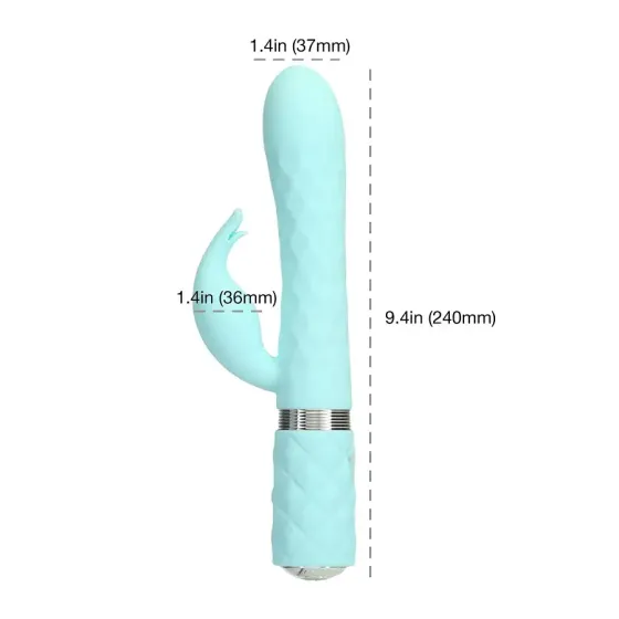 Розкішний кролик з ротацією та вібрацією Pillow Talk Lively Teal, кристал Сваровскі, потрійний відро Львів