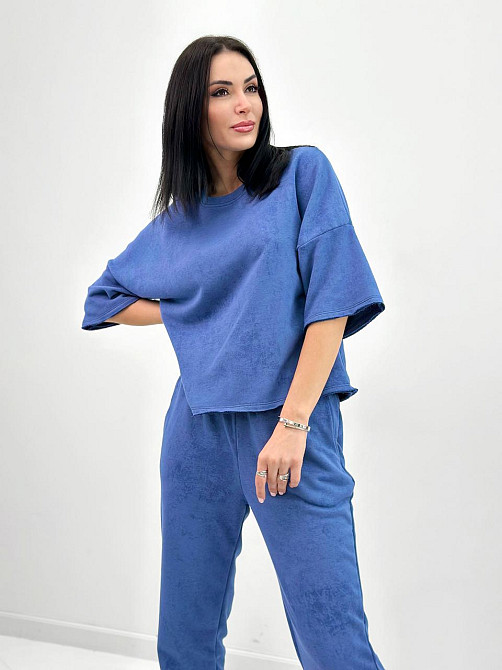 Жіночий костюм з турецької двунитки петля з ефектом tie dye "George"| Батал| Розпродаж моделі Джинс, 50-52 Київ - фото 3