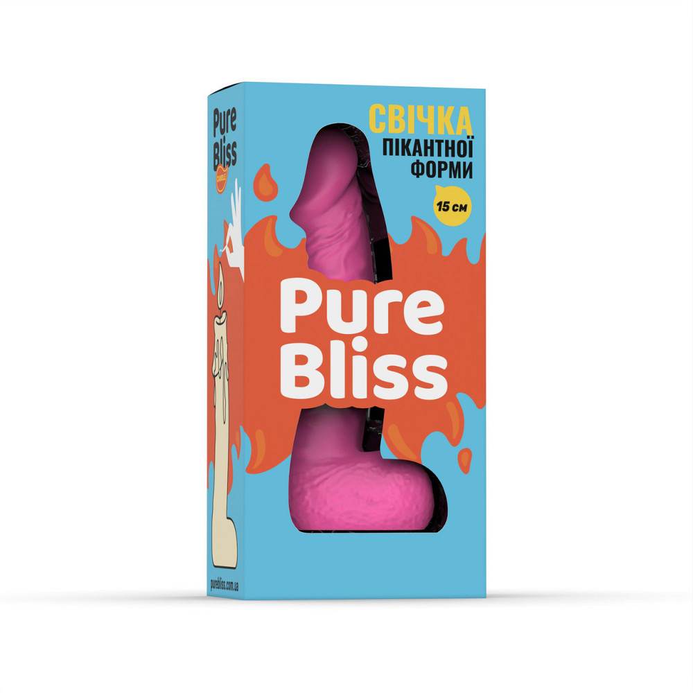 Свічка член Pure Bliss 15 см Pink Sex Aura Київ - фото 6