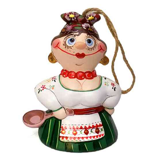 Колокольчик из керамики Казачка с ложкой Киев