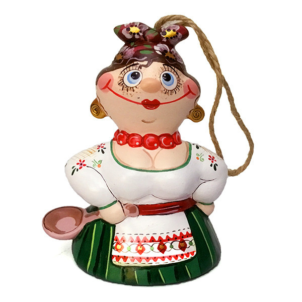 Дзвіночок з кераміки Козачка з ложкою Київ - фото 1