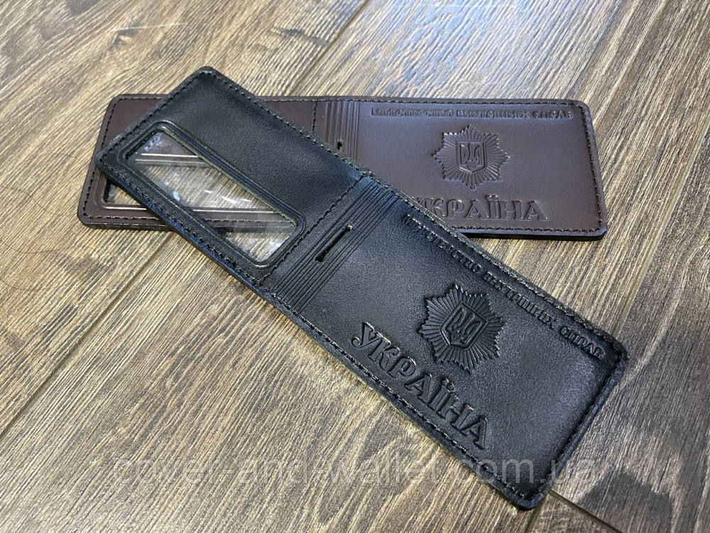 Горизонтальна обкладинка на посвідчення "МВС" (Міністерство внутрішніх справ) із шевроном Київ - фото 5