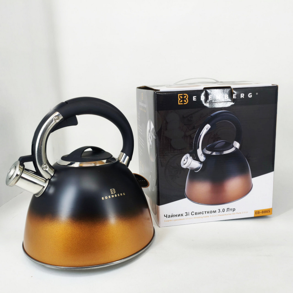 Стильний чайник з нержавіючої сталі зі свистком, Чайник для приготування напоїв зі свистком YJ-20 Івано-Франківськ - фото 5