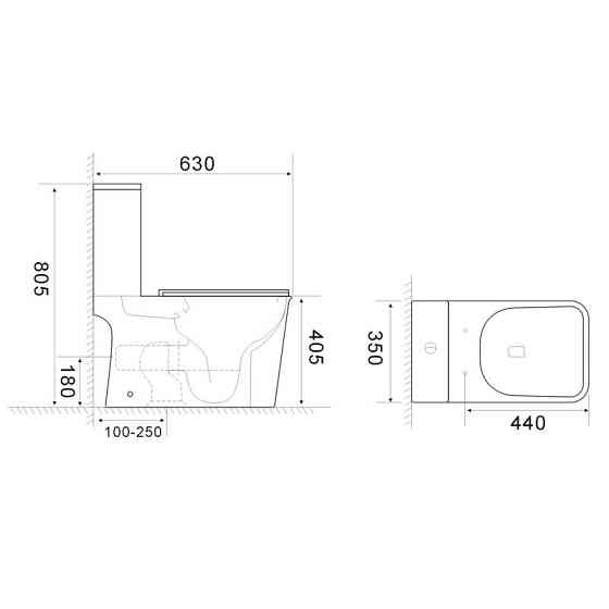 Унітаз-компакт Mixxus WAVE-0404-R 630х350х805mm, система змиву RIMLESS   ( MI6692 ) 39060 Харьков