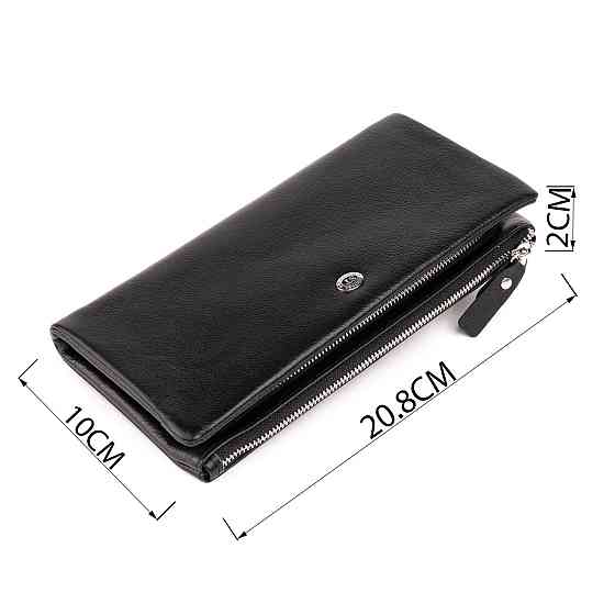 Кошелек-клатч из кожи с карманом для мобильного ST Leather 19310 Черный Киев