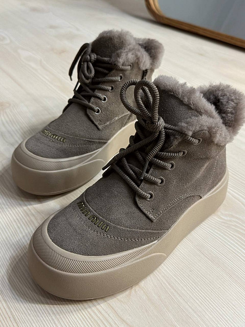 Черевики жіночі Hengji 677-3 замшеві високі кеди на хутрі бежеві, 36, 23 см Київ - фото 9