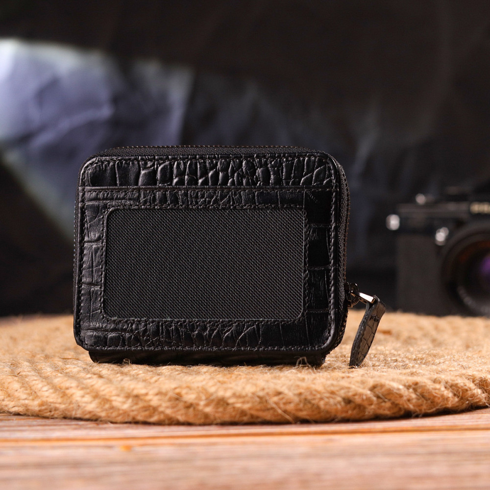 Практичне жіноче портмоне з натуральної фактурної шкіри CANPELLINI 21491 Чорне Київ - фото 10