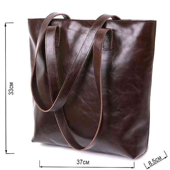 Шкіряна жіноча сумка-шоппер Shvigel 16370 Коричневий Київ