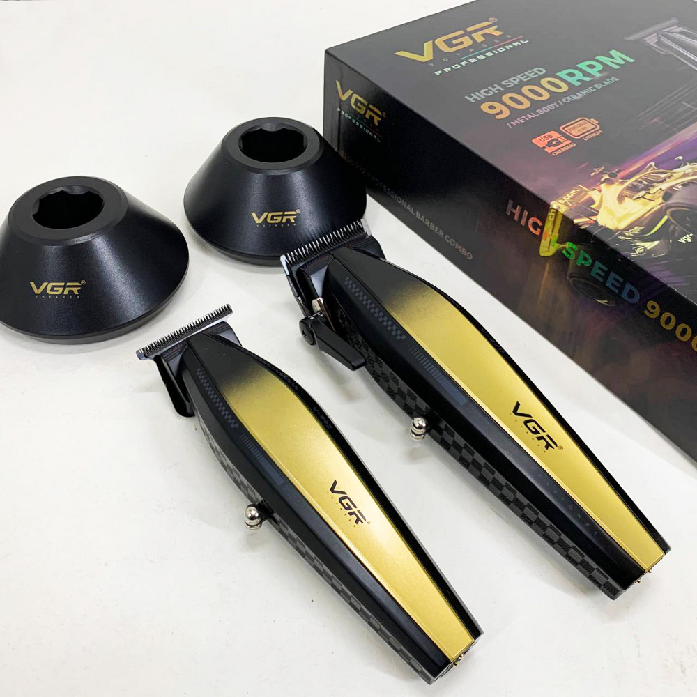 Профессиональная машинка для стрижки волос с насадками VGR V-270 V-992 GOLD, Електромашинка для стрижки YN-48 Львов - изображение 4