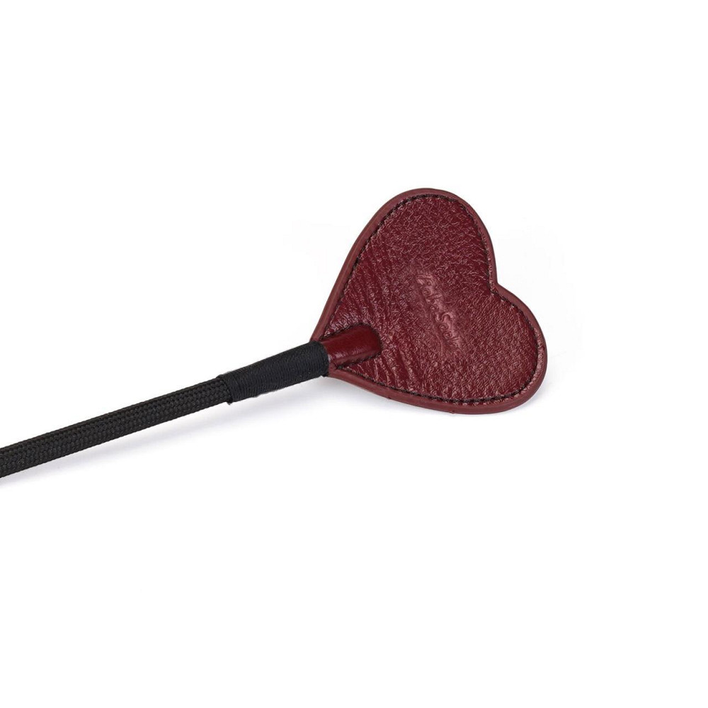 Шльопалка-сердечко Liebe Seele Wine Red Riding Crop with Heart-Shape Tip, натуральна шкіра Sex Aura Київ - фото 4