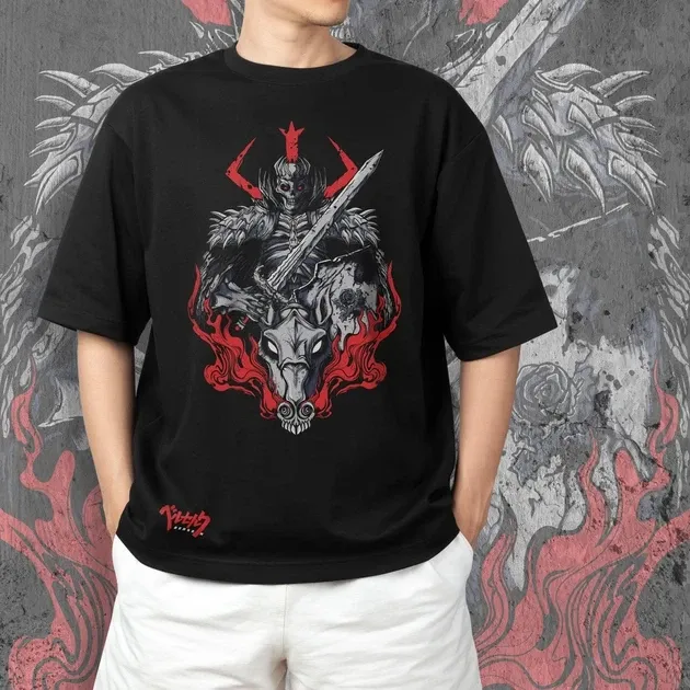 Футболка мужская с принтом Берсерк Рыцарь Череп Размер 48 Днепр - изображение 5