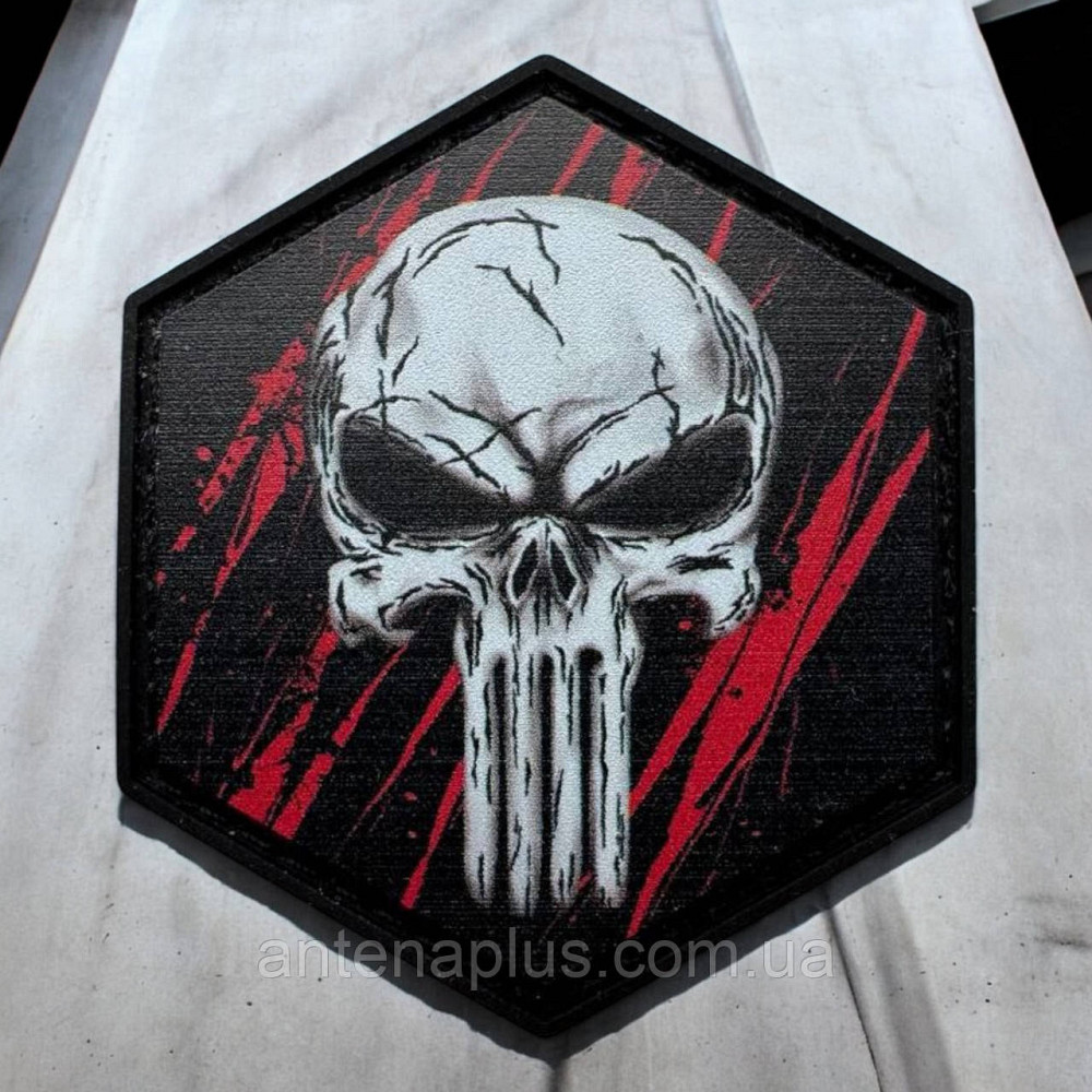 Череп черно-красный патч / шеврон Киев - изображение 1