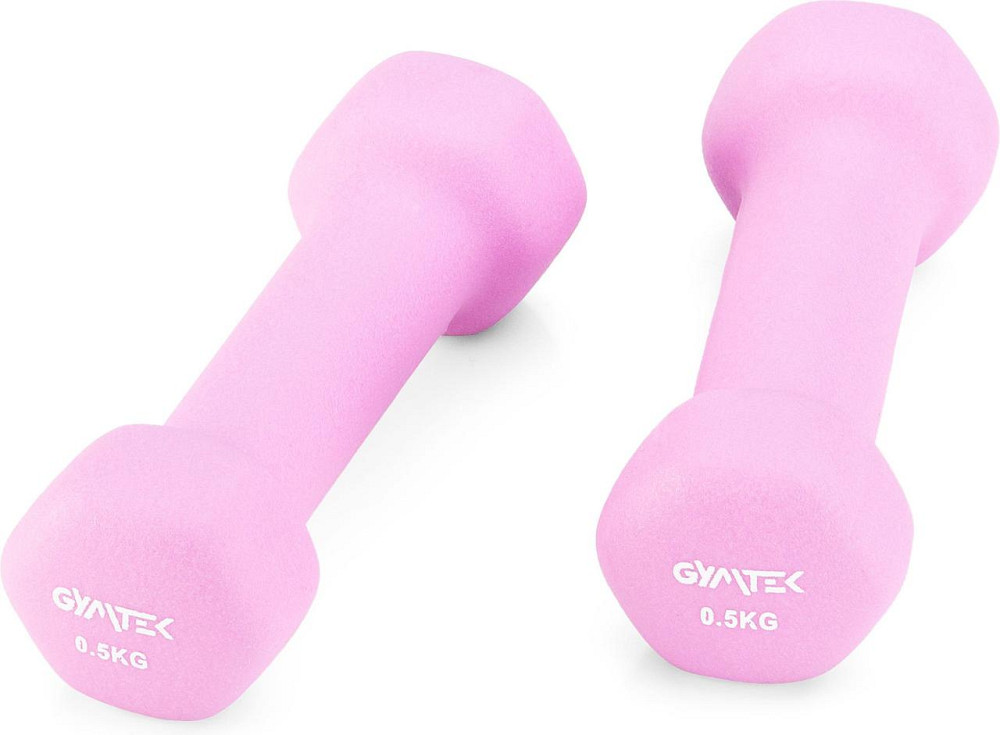 Гантели для фитнеса неопреновые Gymtek Hex 2х0,5кг розовый Киев - изображение 8