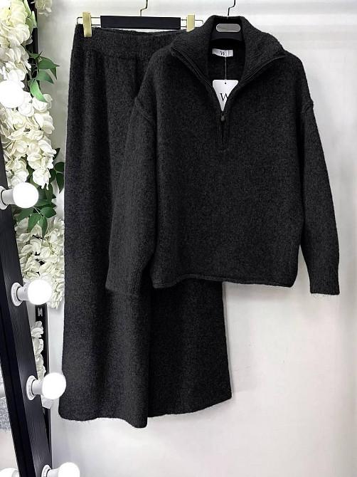 Жіночий зручний і теплий костюм двійка турецька ангора-мустанг Чорний Одеса - фото 2