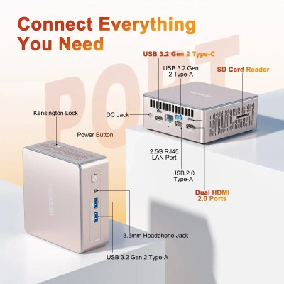 Компьютер GEEKOM Mimi PC A5 / Ryzen7 5825U, 16, 512, W11Pro (GMA5R75825U-16512-EU) Винница - изображение 11